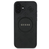 Guess Saffiano Peony Classic Logo MagSafe-hylster til iPhone 16 - sort