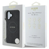 Guess Saffiano Peony Classic Logo MagSafe-hylster til iPhone 16 - sort