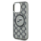 Karl Lagerfeld IML Monogram Karl & Choupette Head MagSafe iPhone 15 Pro Case - Black