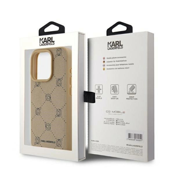 Karl Lagerfeld Magsafe Karl Head iPhone 15 Pro Case - Beige