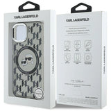 Karl Lagerfeld IML Monogram Karl & Choupette Head MagSafe iPhone 15 Case - Black