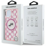 Karl Lagerfeld IML Monogram Karl & Choupette Head MagSafe iPhone 15 Case - Pink