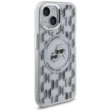 Karl Lagerfeld IML Monogram Karl & Choupette Head MagSafe iPhone 15 Case - Clear