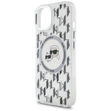 Karl Lagerfeld IML Monogram Karl & Choupette Head MagSafe iPhone 15 Case - Clear