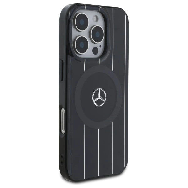 Mercedes MB Double Layer Crossed Lines MagSafe iPhone 16 Pro Case - sort