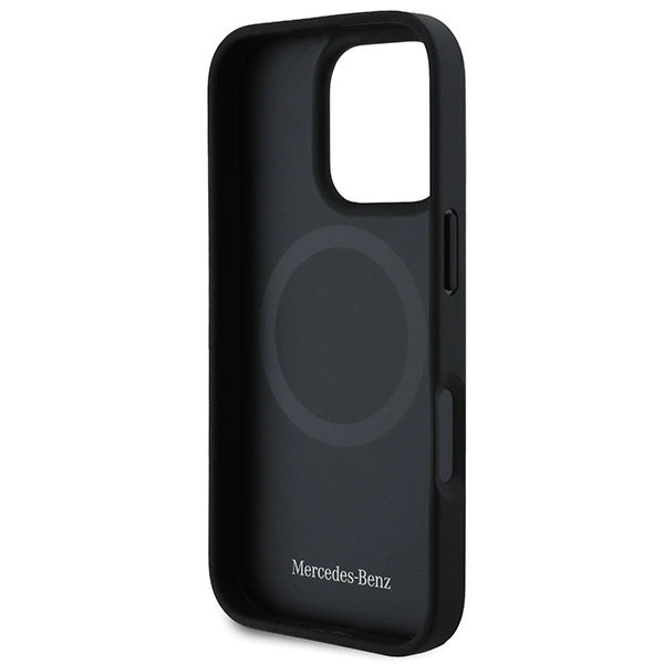 Mercedes MB Blue Line Leather MagSafe iPhone 16 Pro Case - Black