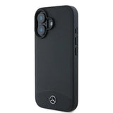 Mercedes Textured And Plain Leather MagSafe case til iPhone 16 - sort
