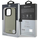Mercedes MB Textured and Plain Leather MagSafe case for iPhone 16 Pro Max - beige