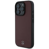 Mercedes Textured And Plain Leather MagSafe case til iPhone 16 Pro Max - rød