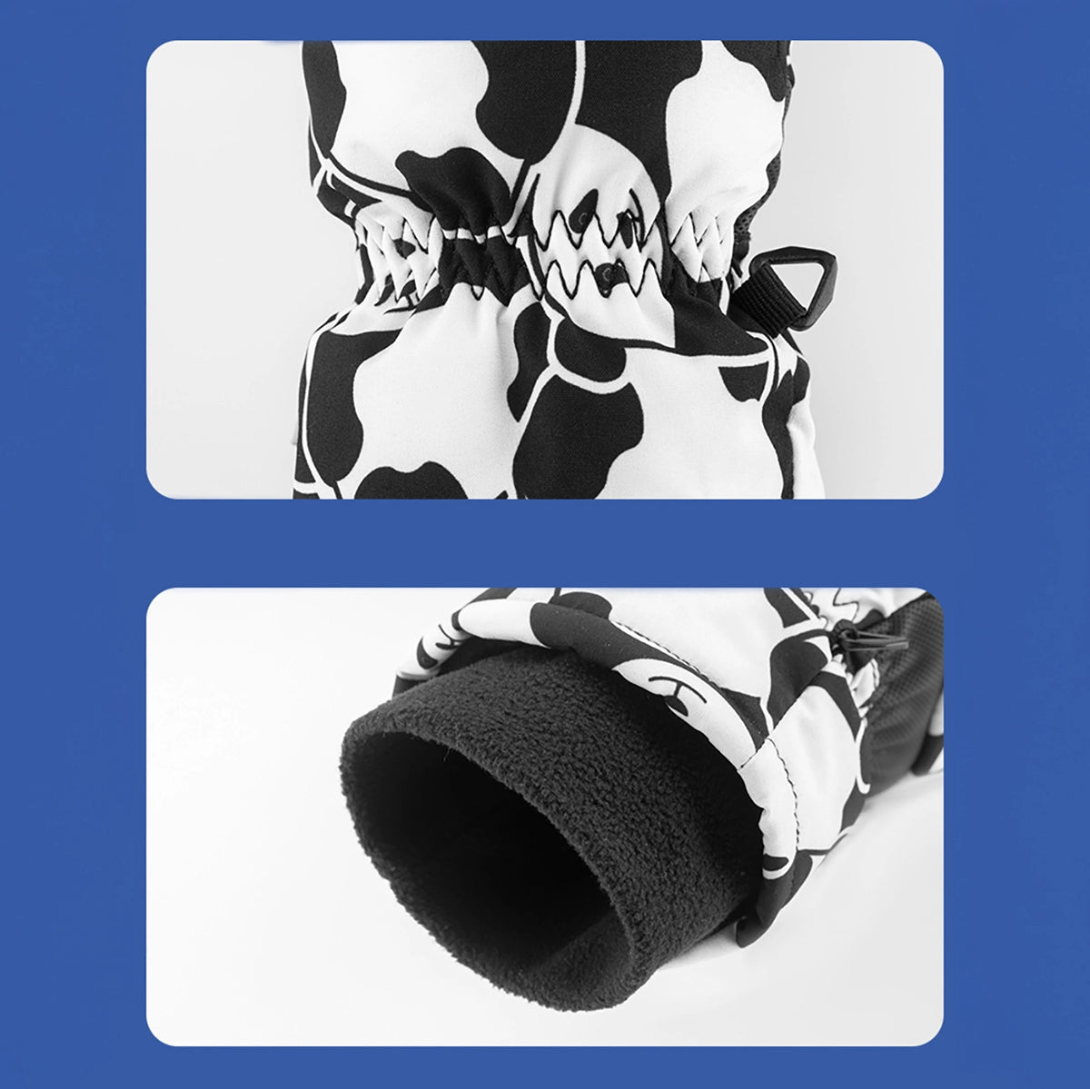 Qunature Panda Heat Transfer Skihandsker Børn Størrelse S - Sort/Hvid