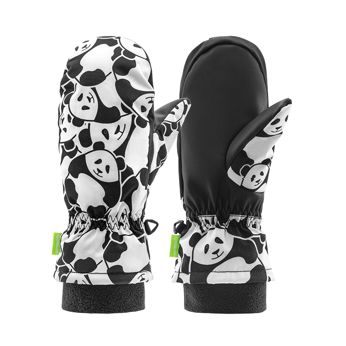 Qunature Panda Heat Transfer Skihandsker Børn Størrelse S - Sort/Hvid