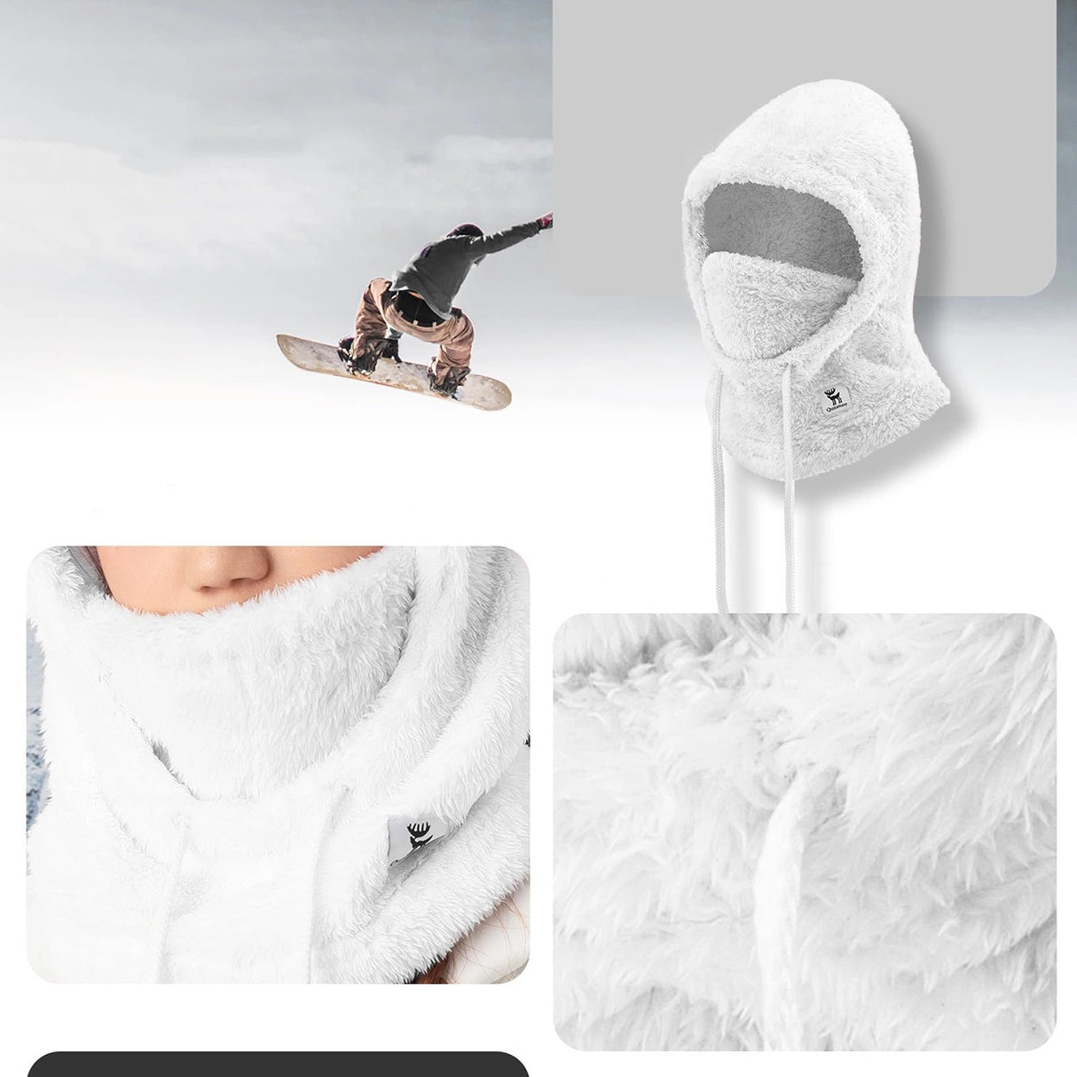Qunature Arctic Velvet Ski Balaclava Size M - White