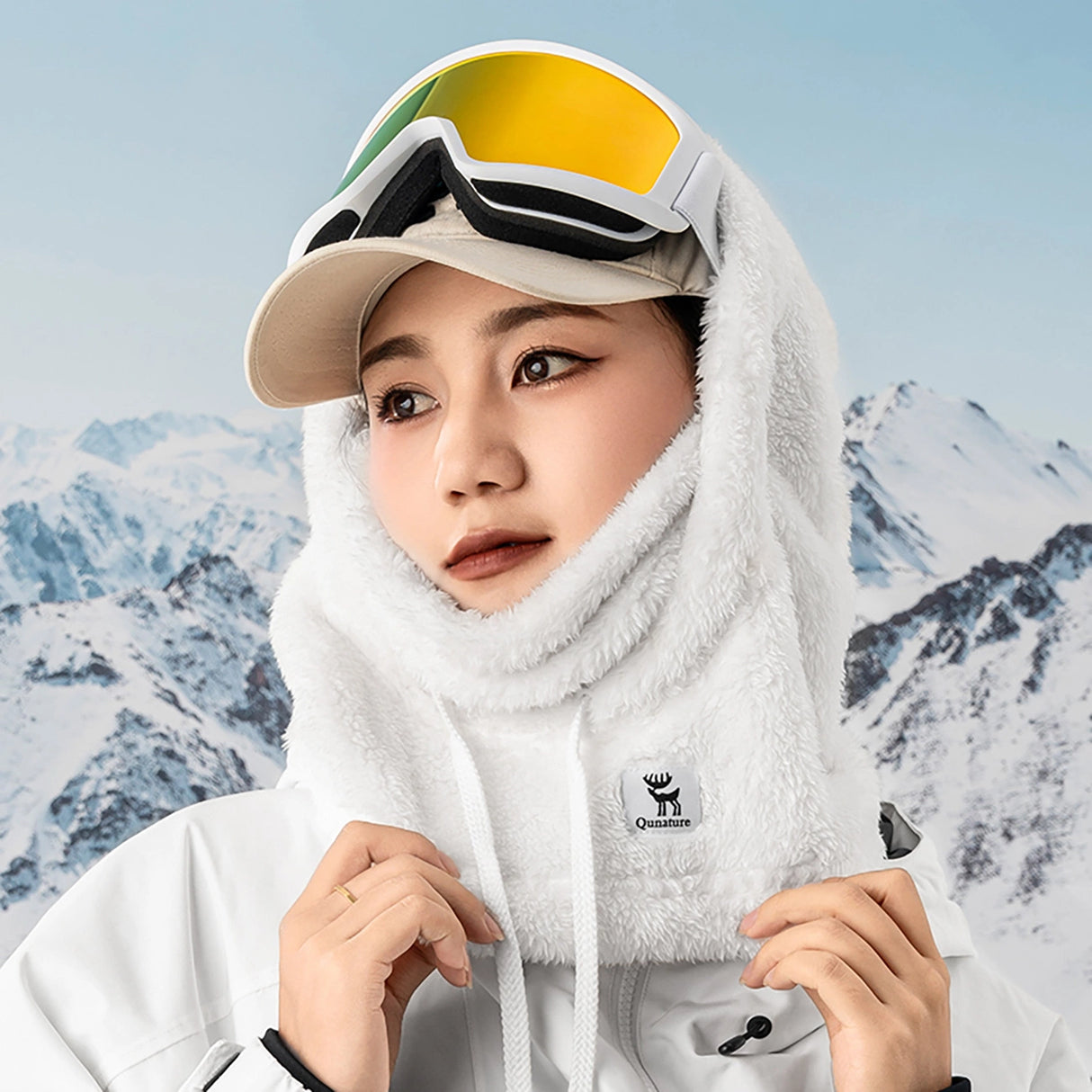 Qunature Arctic Velvet Ski Balaclava Size M - White
