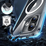 ESR Classic Hybrid Halolock MagSafe Case + tempereret glas til iPhone 16 - Klar