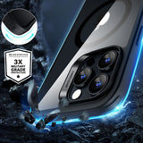ESR Classic Hybrid Halolock MagSafe Case + tempereret glas til iPhone 16 Pro Max - Klar med sort ramme