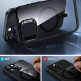 ESR Classic Hybrid Halolock MagSafe Case + tempereret glas til iPhone 16 Pro Max - Klar med sort ramme