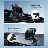 ESR Halolock CryoBoost MagSafe induktive opladerholder til instrumentbræt og luftventil med Qi 2 15W - sort