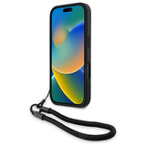 BMW Signature læder Wordmark ledningsfoder til iPhone 16 Pro - sort