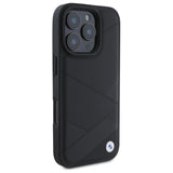 BMW Sign Læder Crossing Lines mønster iPhone 16 Pro Max Case - sort