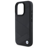 BMW Sign Læder Crossing Lines mønster iPhone 16 Pro Max Case - sort
