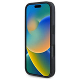 BMW Sign læder tekstureret og linje MagSafe Case til iPhone 16 Pro Max - sort