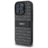DKNY Texture Pattern Tonal Stripe iPhone 16 Pro Case - Black