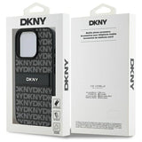 DKNY Texture Pattern Tonal Stripe iPhone 16 Pro Max Case - Black