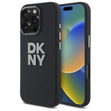 DKNY Liquid Silicone Metal Logo iPhone 16 Pro Max Case - Black