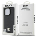 DKNY Repeat Pattern Stack Logo MagSafe iPhone 16 Pro Case - Black