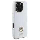 Guess Silicone Logo Strass 4G Case for iPhone 16 Pro - White