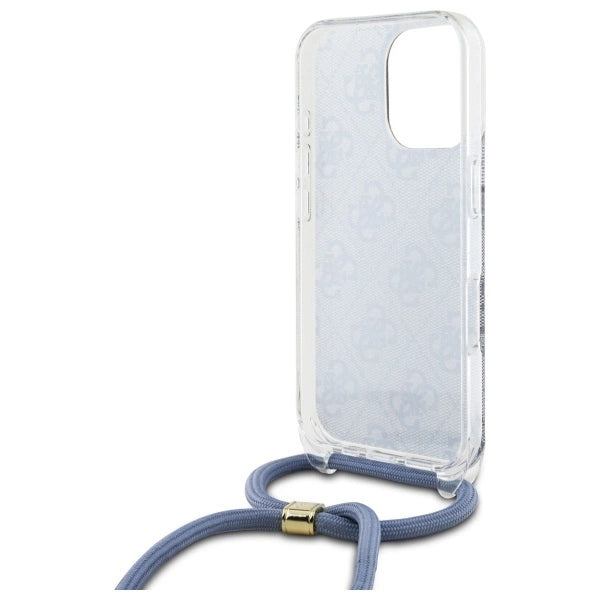 Guess Crossbody Cord 4G Print Case for iPhone 16 Pro Max - Blue