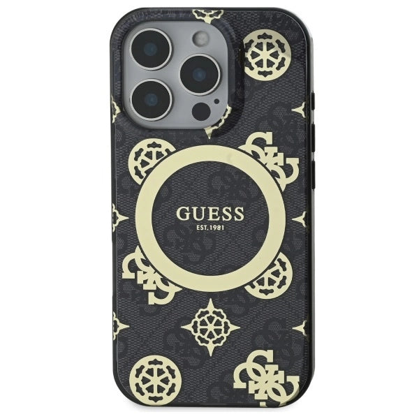 Guess IML Peony On 4G Baggrunds MagSafe-hylster til iPhone 16 Pro - sort