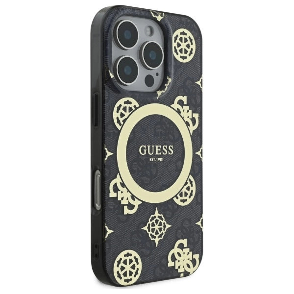 Guess IML Peony On 4G Baggrunds MagSafe-hylster til iPhone 16 Pro - sort