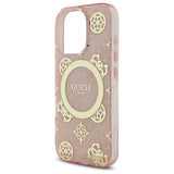 Guess IML Peony On 4G Background MagSafe Case for iPhone 16 Pro - Pink