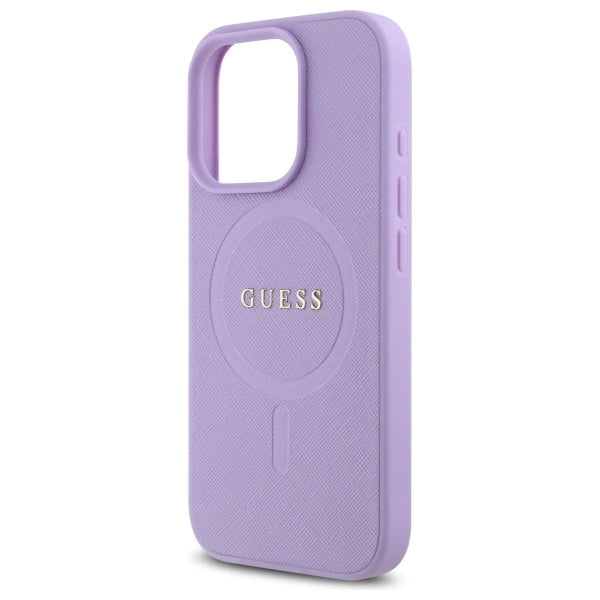 Guess Saffiano MagSafe-hylster til iPhone 16 Pro - lilla