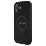 Guess Saffiano Classic Logo MagSafe-hylster til iPhone 16 - sort