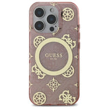 Guess IML Peony On 4G Baggrunds MagSafe Case til iPhone 16 Pro Max - Pink