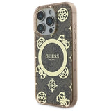 Guess IML Peony On 4G Baggrunds MagSafe Case til iPhone 16 Pro Max - Brunt