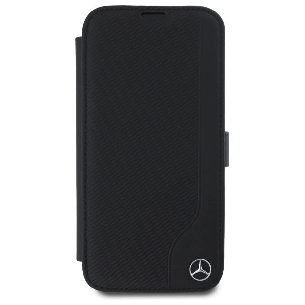 Mercedes Leather Wood Imitation iPhone 16 Case - Black