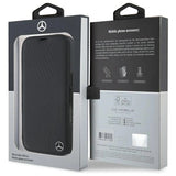 Mercedes Leather Wood Imitation iPhone 16 Case - Black