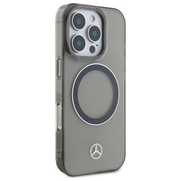 Mercedes Silver Ring MagSafe iPhone 16 Pro Case - Black