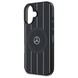 Mercedes MB Double Layer Crossed Lines MagSafe-foder for iPhone 16 - sort