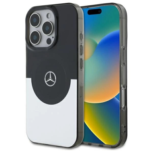 Mercedes Double Layer BiColor MagSafe-fodral til iPhone 16 Pro Max - sølv