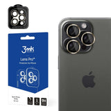 3mk Lens Protection Pro Camera Cover med Gold Frame til iPhone 15 Pro