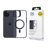 3mk Satin Armor MagCase med MagSafe til iPhone 15 Plus - Klar med sort ramme