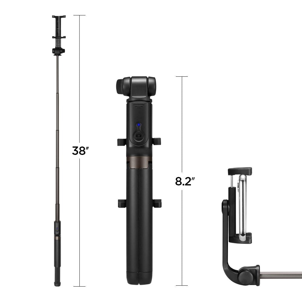 Spigen S540 W Bluetooth Selfie Stick Stativ Sort