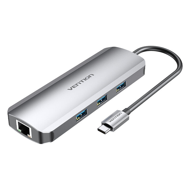 Vention TOLHB dockingstation Ledningsført USB 3.2 Gen 1 (3.1 Gen 1) Type-C Sølv