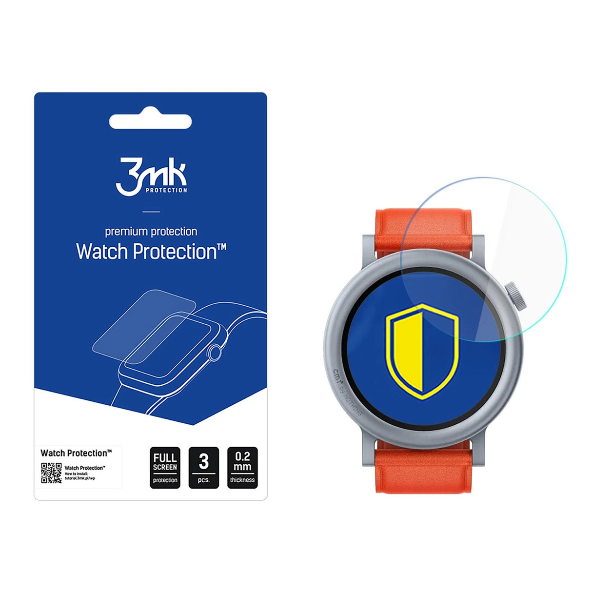 3mk Watch Protection FlexibleGlass hybrid glas på intet CMF Watch Pro 2
