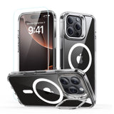 ESR Classic Hybrid Kickstand Halolock MagSafe Case Set med Stand + Hæmt Glas til iPhone 16 Pro Max - Clear