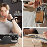 ESR Classic Hybrid Kickstand Halolock MagSafe Case Set med Stand + Hæmt Glas til iPhone 16 Pro Max - Clear